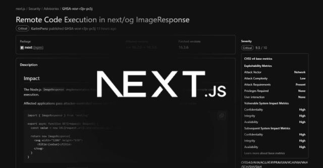 Next.js güvenlik açığı ile ilgili bilgi veren grafik