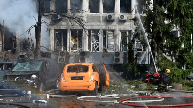 Ukrayna veri merkezlerine yönelik Rusya'nın hava saldırıları sonucu oluşan hasar.