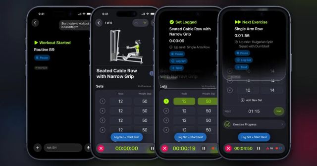 SmartGym 8 uygulaması, doğal dil ile antrenman oluşturma ve Siri entegrasyonu özelliklerini sunuyor.