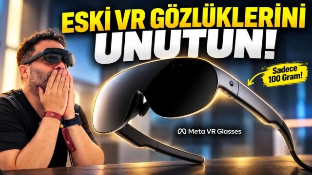 Meta 5K gözlüğü, hafif tasarımıyla giyilebilir teknolojide devrim yaratıyor.