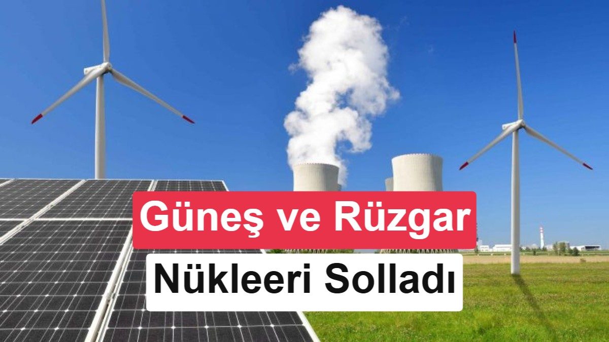 Güneş ve rüzgar enerjisi, nükleer enerjiyi geride bıraktı ve elektrik üretiminde dengeleri değiştirdi.