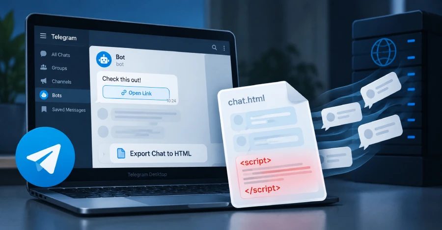 Telegram Desktop güvenlik açığı ile ilgili bir görsel açıklama.