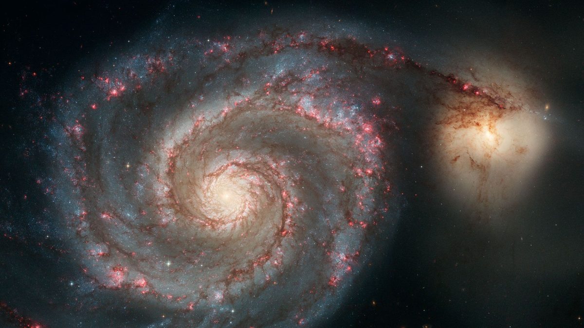 Whirlpool Galaksisi'nin Hubble Uzay Teleskobu ile çekilmiş görüntüsü.