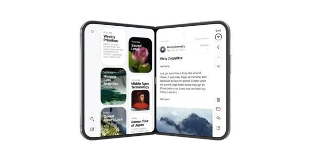 iPhone Duo katlanabilir ekran değiştirilebilir kapak katmanı ile kullanıcı deneyimi