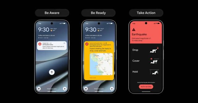 Android deprem uyarı sistemi ile ilgili görsel