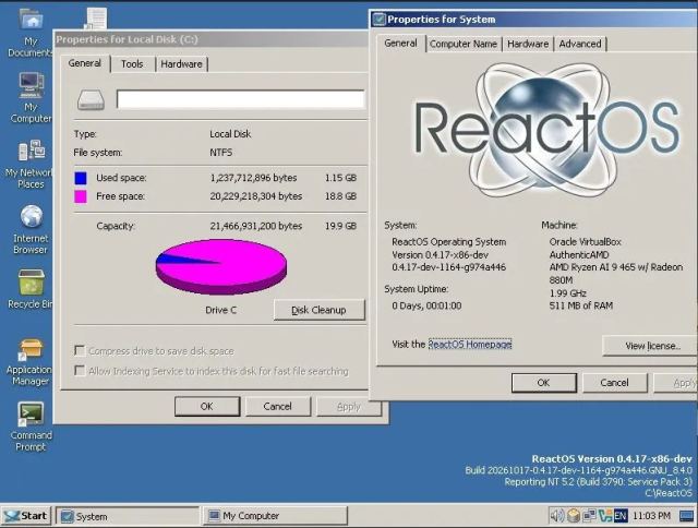 ReactOS NTFS desteği ile önemli bir aşama kaydetti