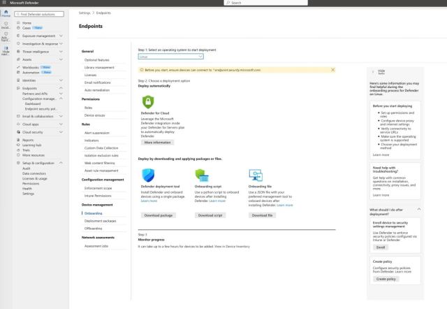Microsoft Defender, Linux masaüstleri için koruma sağlıyor.