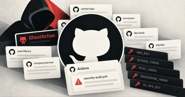 GhostAction siber saldırısı ile ele geçirilen GitHub hesapları ve hedef alınan depolar.