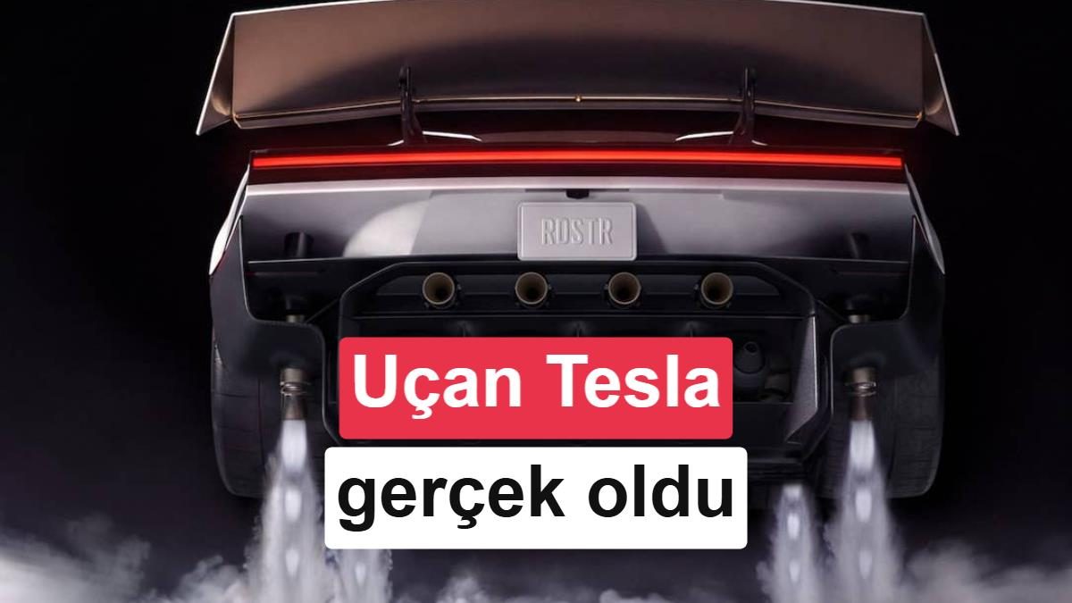 Uçan Tesla Roadster, havada asılı kalabilen yenilikçi bir otomobil.