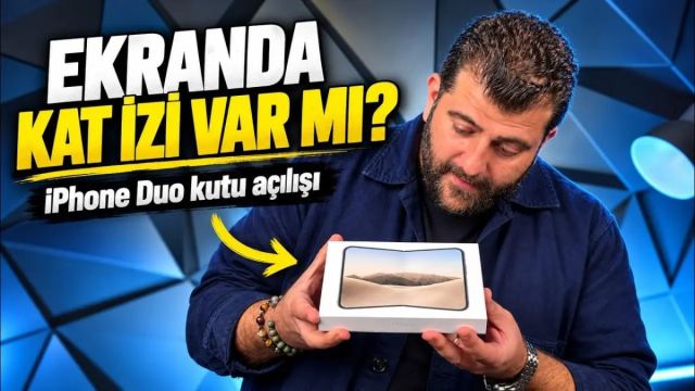 Apple iPhone Duo katlanabilir telefonun kutu açılımı ve özellikleri